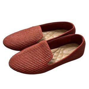 Birdies Loafers Size 9.5 Orange The Starling Raffia Woven Flat Slip On